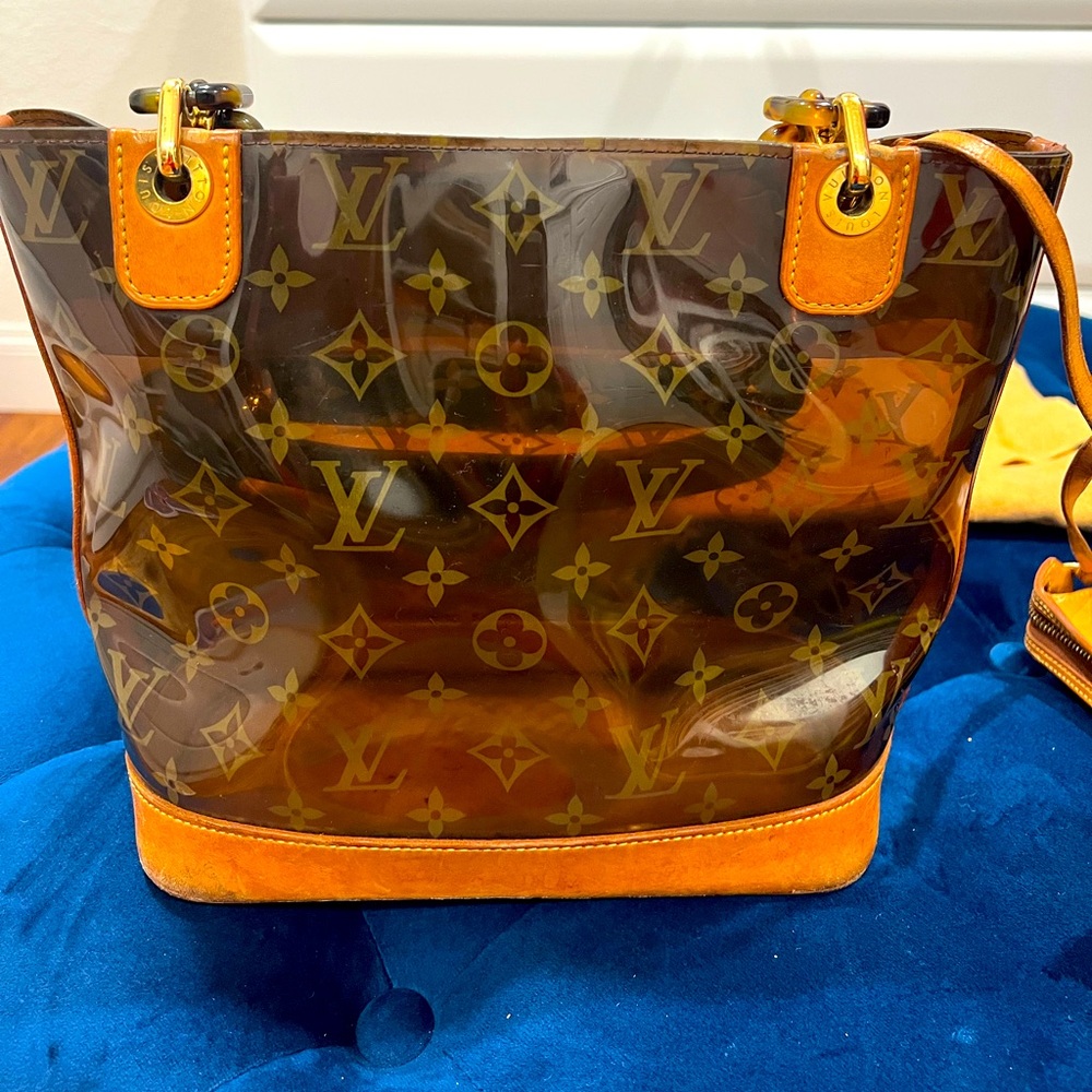 Louis Vuitton Cabas Ambre PM Tote Handbag Monogram Vinyl